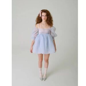 SELKIE PUFF in Baby Blue Pinstripe RARE